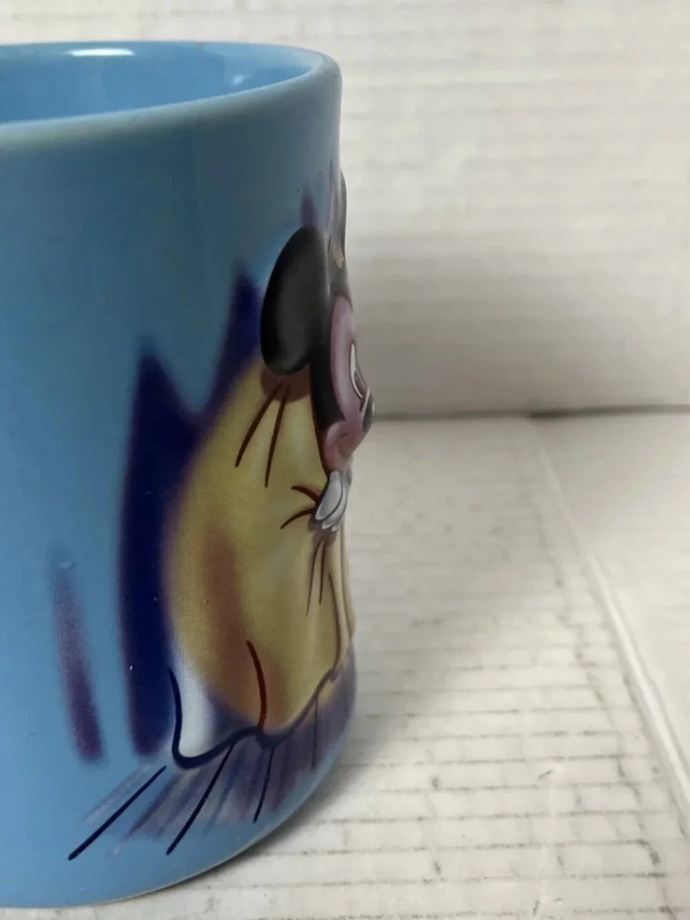 Disney MICKEY MOUSE 3D RELIEF MUG “Starring Tonight” Stage Curtain 16oz Cup